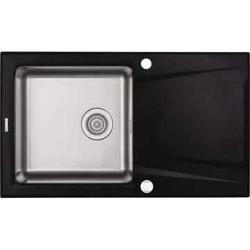 Chiuvetă granit-inox, 1-cuvă cu picurător, Deante