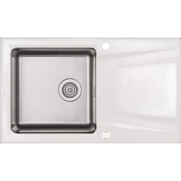 Chiuvetă granit-inox, 1-cuvă cu picurător, Deante