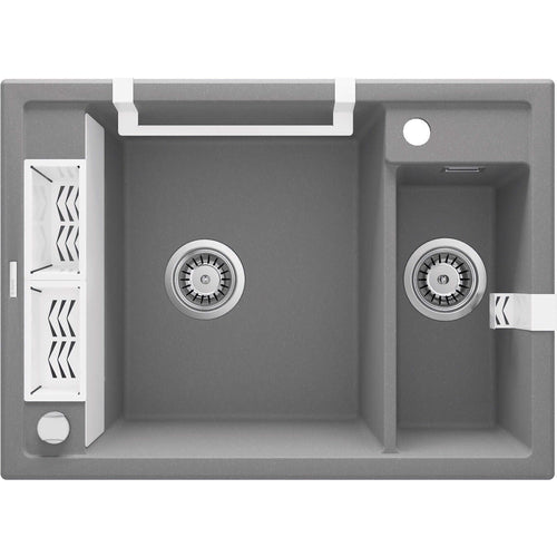 Chiuvetă magnetică din granit, 1,5-cuve, Deante