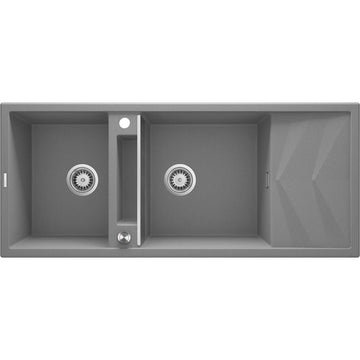 Chiuvetă magnetică din granit, 2-cuve cu picurător, Deante