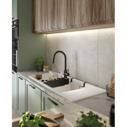 Chiuvetă magnetică din granit, 2-cuve cu picurător, Deante