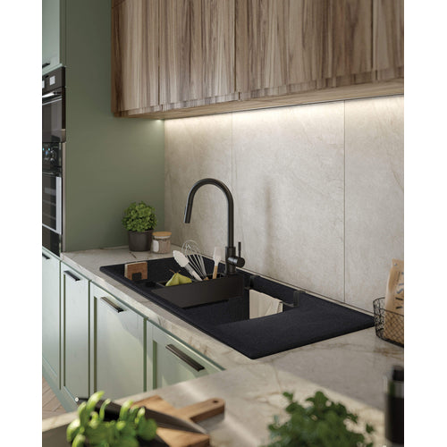 Chiuvetă magnetică din granit, 2-cuve cu picurător, Deante