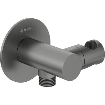 Cot conector pentru furtun, rotund, cu mâner pentru dușul de mână, Deante