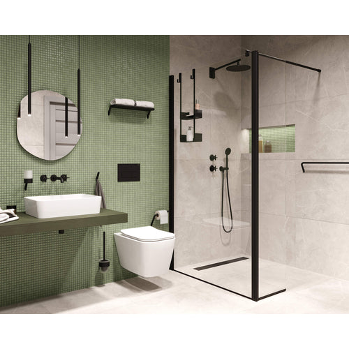 Hose connector elbow, round, with handle for hand shower, Deante