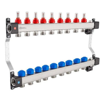 Distribuitor incalzire pardoseala, KAN-therm InoxFlow, inox, filet interior, 9 cai, 1" grossmann.ro