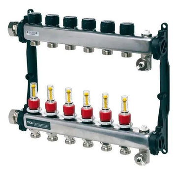 Distribuitor incalzire pardoseala, Tece 77310006, otel, filet interior, 6 cai, 1" grossmann.ro