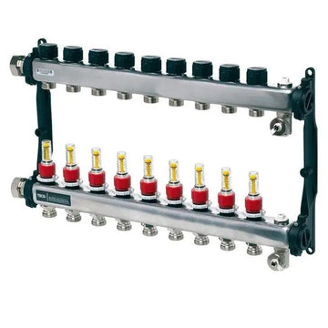 Distribuitor incalzire pardoseala, Tece 77310009, otel, filet interior, 9 cai, 1" grossmann.ro