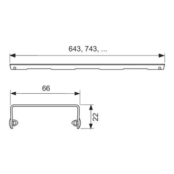 Grila rigola dus Tece drainline lines, inox lucios, 100cm, 601020 grossmann.ro
