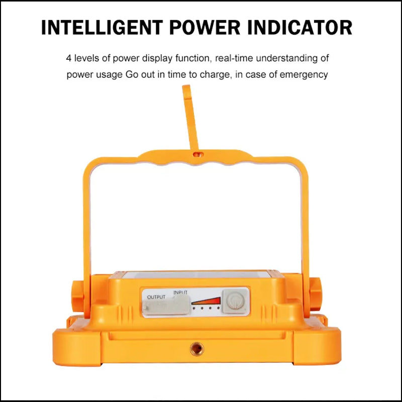 Lampa Solara de Exterior Portabila, Panou solar-1,2 W/6 V Putere 100W, Protectie IP65, 4 Moduri de Iluminat, Port USB 3000-6000K