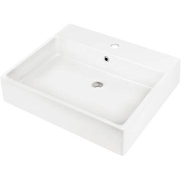 Lavoar ceramic, blat/montare pe perete, cu gaură pentru baterie - 60x50 cm, Deante