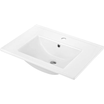 Lavoar ceramic, încastrat, cu gaură pentru baterie - 60 cm, Deante
