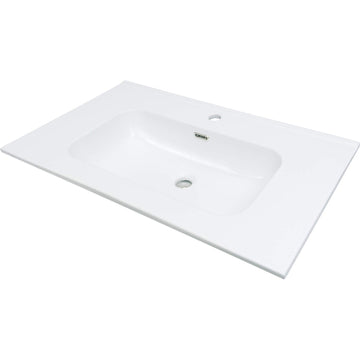 Lavoar ceramic, încastrat, cu gaură pentru baterie - 80 cm, Deante