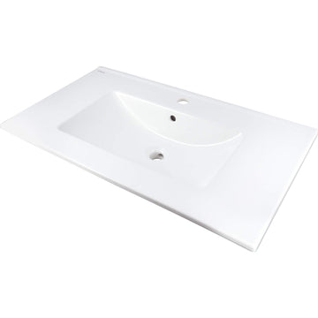 Lavoar ceramic, încastrat, cu gaură pentru baterie, Deante