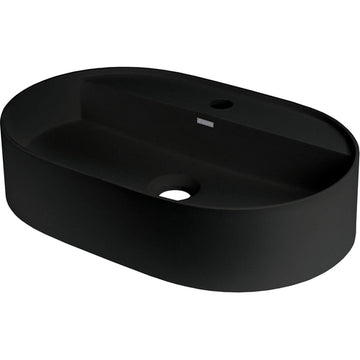 Lavoar din granit, blat, cu gaură pentru baterie - oval, Deante