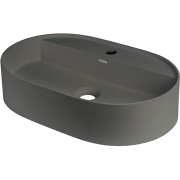 Lavoar din granit, blat, cu gaură pentru baterie - oval, Deante