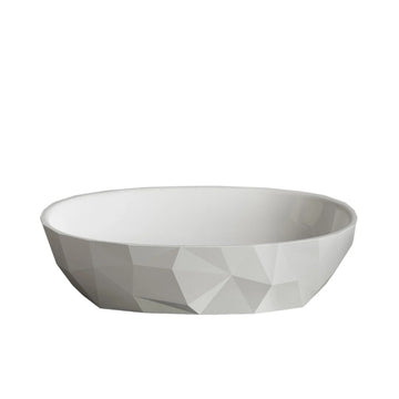 Lavoar oval Cast Marble Aruba 56x37 cm, montare pe blat, fara preaplin, alb