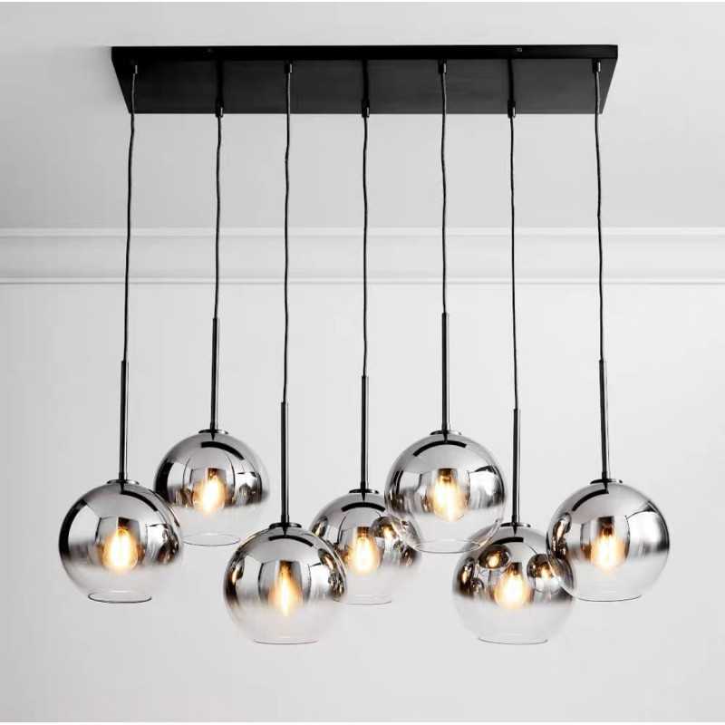 LUSTRA Argint cu Negru e27*7 maxim 60w/bec Globa 20cm