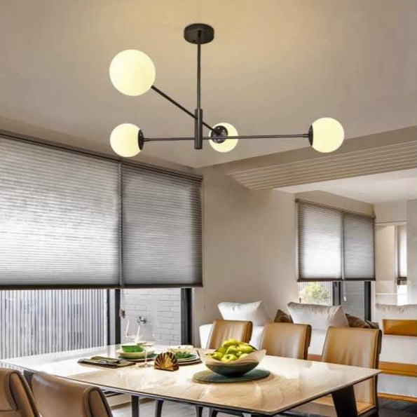 Lustra cu Glob alb Moderna E27x4