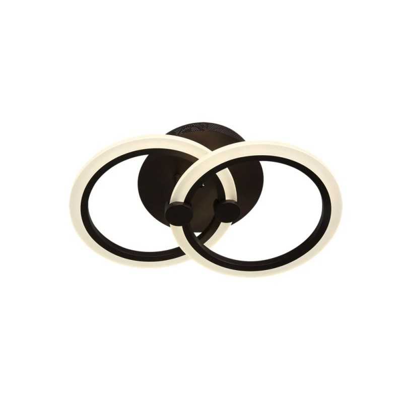 Lustra LED 2 cercuri Telecomanda wifi 2.4G cu lumina/rece/calda/neutra intensitate reglabila Maro