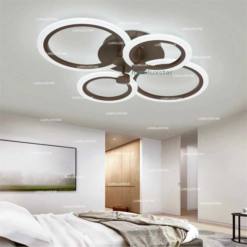 Lustra LED 4 cercuri Maro cu Telecomanda wifi 2.4G cu lumina/rece/calda/neutra intensitate reglabila