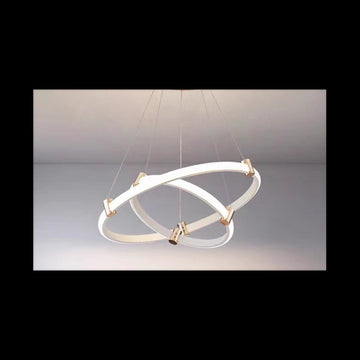Lustra LED Alb cu 2 Cercuri 40cm+60cm Telecomanda wifi 2.4G cu lumina/rece/calda/neutra intensitate reglabila