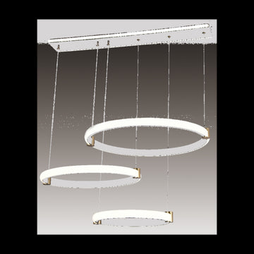 Lustra LED Alb cu 3 Cercuri 30cm+40cm+50cm Telecomanda wifi 2.4G cu lumina/rece/calda/neutra intensitate reglabila