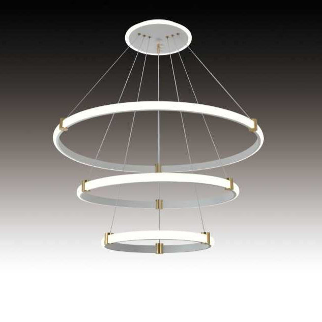 Lustra LED Alb cu 3 Cercuri 40cm+60cm+80cm Telecomanda wifi 2.4G cu lumina/rece/calda/neutra intensitate reglabila