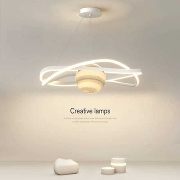 Lustra LED Alba cu Telecomanda wifi 2.4G Negru lumina/rece/calda/neutra intensitate reglabila