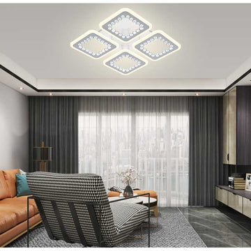 Lustra LED Beads Square cu Telecomanda wifi 2.4G lumina/rece/calda/neutra intensitate reglabila