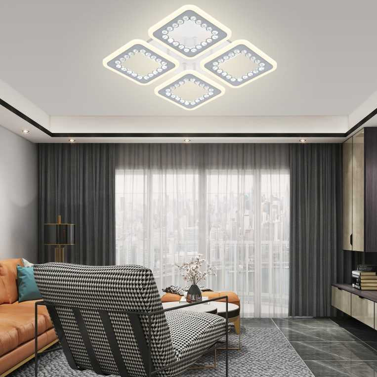 Lustra LED Beads Square cu Telecomanda wifi 2.4G lumina/rece/calda/neutra intensitate reglabila