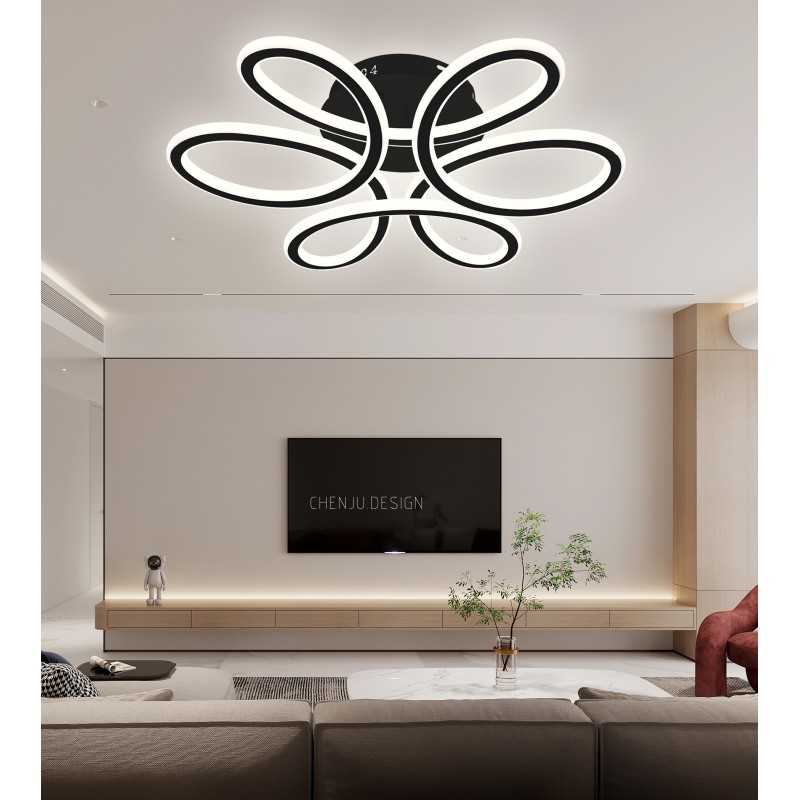 Lustra LED Black cu Telecomanda wifi 2.4G cu 3 functii lumina/rece/calda/neutra