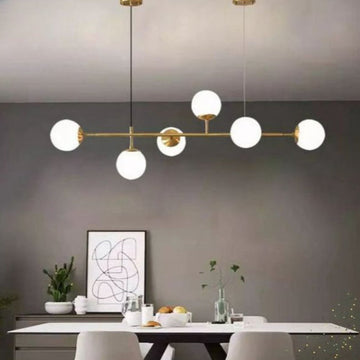 Lustra LED cu 6 Glob Alb Mat Becurile Nu Sunt Incluse
