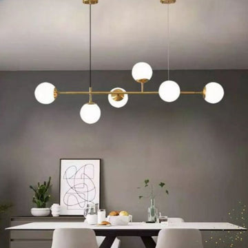 Lustra LED cu 6 Glob Alb Mat Becurile Nu Sunt Incluse