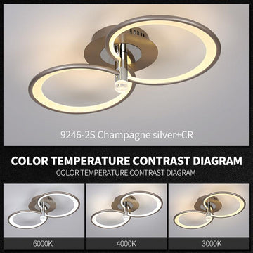 Lustra LED Culoare Sampanie Argintie cu Telecomanda wifi 2.4G umina/rece/calda/neutra intensitate reglabila