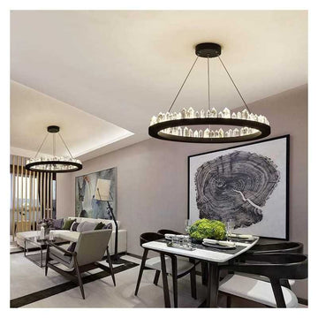 Lustra LED D40cm Cristal cu Telecomanda wifi 2.4G lumina/rece/calda/neutra intensitate reglabila