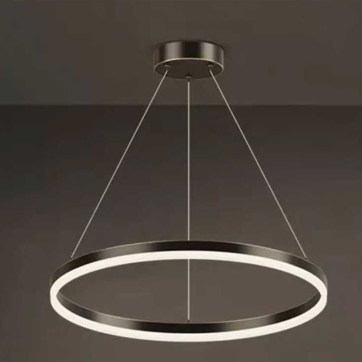 Lustra LED D60CM Minimalist Ring cu Telecomanda wifi 2.4G Negru lumina/rece/calda/neutra intensitate reglabila