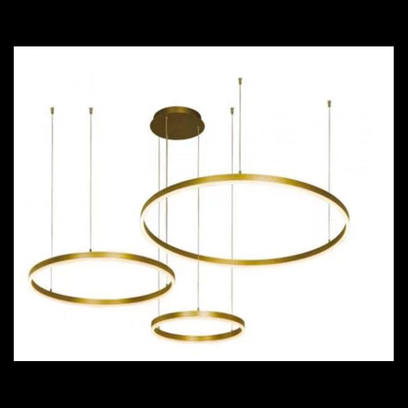 Lustra LED GOLD 3cecuri 80cm+60cm+40cm cu Telecomanda wifi 2.4G lumina/rece/calda/neutra intensitate reglabila