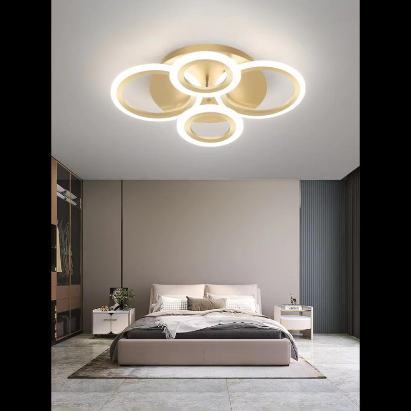 Lustra LED Gold 4 Cercuri cu Telecomanda wifi 2.4G lumina/rece/calda/neutra intensitate reglabila