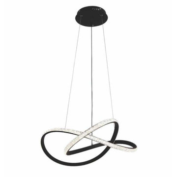 Lustra LED Infinity Cristal Negru cu Telecomanda wifi 2.4G cu lumina/rece/calda/neutra intensitate reglabila