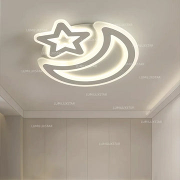 Lustra LED Luna & Stea Alba Telecomanda wifi 2.4G lumina/rece/calda/neutra intensitate reglabila