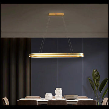 Lustra LED Minimalist Auriu cu Telecomanda wifi 2.4G lumina/rece/calda/neutra intensitate reglabila