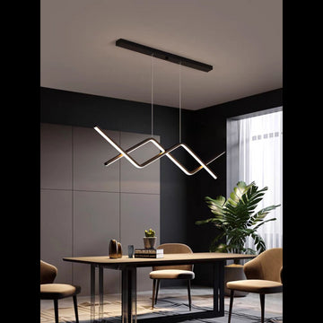 Lustra LED Minimalist cu Telecomanda wifi 2.4G Negru lumina/rece/calda/neutra intensitate reglabila