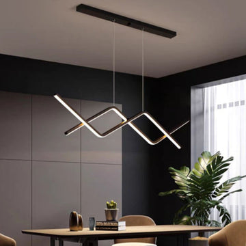 Lustra LED Minimalist cu Telecomanda wifi 2.4G Negru lumina/rece/calda/neutra intensitate reglabila