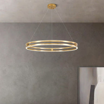 Lustra LED Minimalist Ring Diametru 40cm cu Telecomanda wifi 2.4G Gold lumina/rece/calda/neutra intensitate reglabila