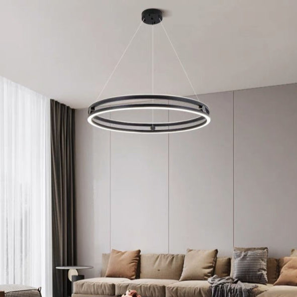 Lustra LED Minimalist Ring Diametru 40cm cu Telecomanda wifi 2.4G Negru lumina/rece/calda/neutra intensitate reglabila