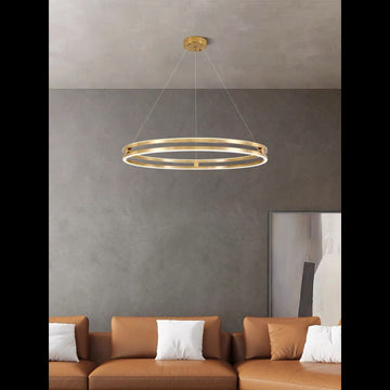 Lustra LED Minimalist Ring Diametru 60cm cu Telecomanda wifi 2.4G Gold lumina/rece/calda/neutra intensitate reglabila