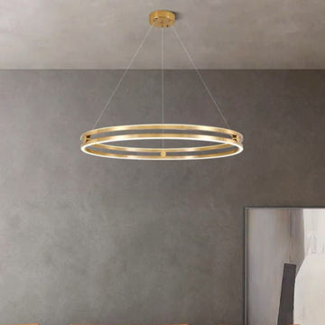 Lustra LED Minimalist Ring Diametru 60cm cu Telecomanda wifi 2.4G Gold lumina/rece/calda/neutra intensitate reglabila