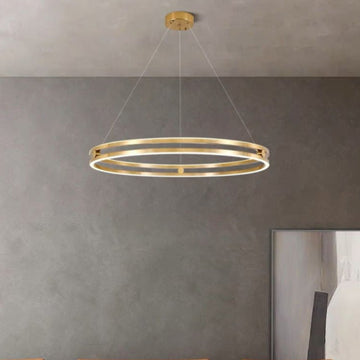 Lustra LED Minimalist Ring Diametru 60cm cu Telecomanda wifi 2.4G Gold lumina/rece/calda/neutra intensitate reglabila