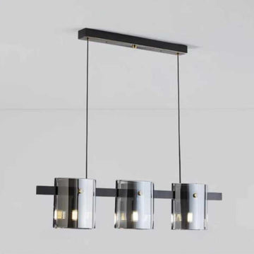 LED Chandelier Modern Polish Black Glass G9 X 3
