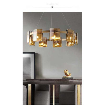 Lustra LED Modern Polish GOLD Glass G9 X 9
